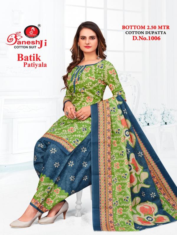 Ganeshji Batik Vol-1 Cotton Designer Patiyala Dress Material